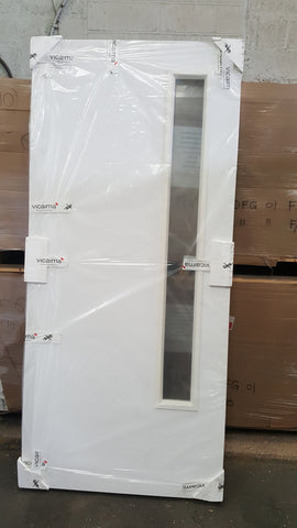 2040 x 926 x 54MM FD60 VICAIMA FACTORY INDUSTRIAL PRIMED DFG01 (L)CLEAR GLAZED DOOR