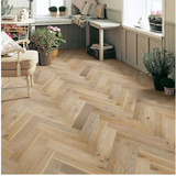 14 MM REAL WOOD WHITE WASHED OAK HERRINGBONE  FLOORING