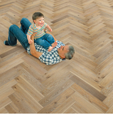 14 MM REAL WOOD WHITE WASHED OAK HERRINGBONE  FLOORING
