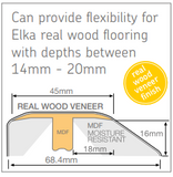 ELKA  3 in 1 REAL WOOD VENEER LACQUERED OAK PROFILE - 2150 MM LONG