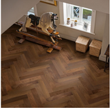 14 MM REAL WOOD DARK SMOKED OAK HERRINGBONE  FLOORING