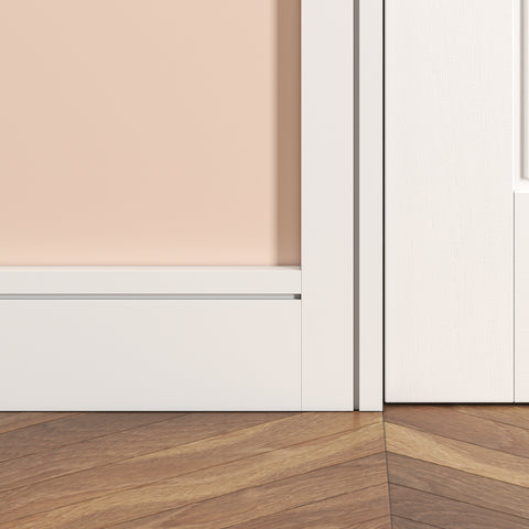 18 X 69 MM MR PRIMED MDF SINGLE SQUARE ## 5 X 5 ## GROOVE PROFILE - SAM5059 - 4.2 METRE LENGTH