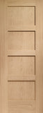 Shaker 4 Panel Unfinished Oak Door