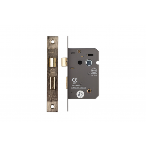 Bathroom Lock 3 lever Satin Nickel - British standard approved