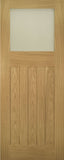 Cambridge Unfinished Oak Frosted Glazed Interior Door