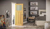 Cambridge Unfinished Oak Frosted Glazed Interior Door