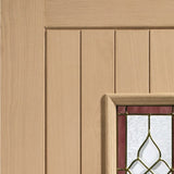 Chancery Onyx Triple Glazed External Oak Door (M&T) with Brass Caming