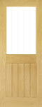 Ely Unfinished Oak 1L Half Glazed Interior Door