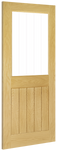 Ely Unfinished Oak 1L Half Glazed Interior Door