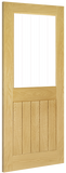 Ely Unfinished Oak 1L Half Glazed Interior Door