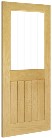 Ely Unfinished Oak 1L Half Glazed Interior Door