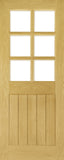 Ely Unfinished Oak 6L Glazed Interior Door