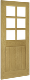 Ely Unfinished Oak 6L Glazed Interior Door