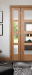 Shaker 4 Panel Unfinished Oak with Clear Glass - Fire Door