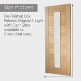 Palermo Unfinished Original 1 light Oak Door with Clear Glass