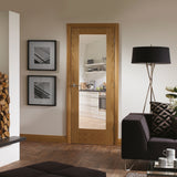 Pattern 10 Prefinished Oak door with Clear Glass