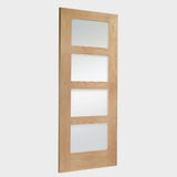 Shaker 4 Panel Unfinished Oak with Obscure Glass - Fire Door