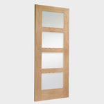 Shaker 4 Panel Unfinished Oak with Clear Glass