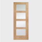 Shaker 4 Panel Unfinished Oak with Clear Glass