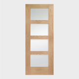 Shaker 4 Panel Unfinished Oak with Clear Glass