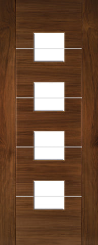 Valencia Prefinished Walnut Glazed Interior Door